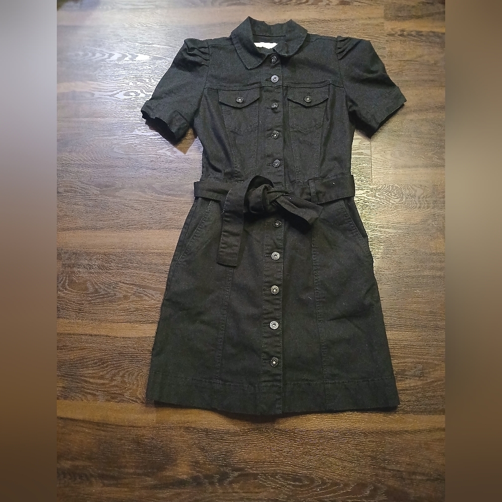 Chelsea & Violet Black Mini Dress with Buttons